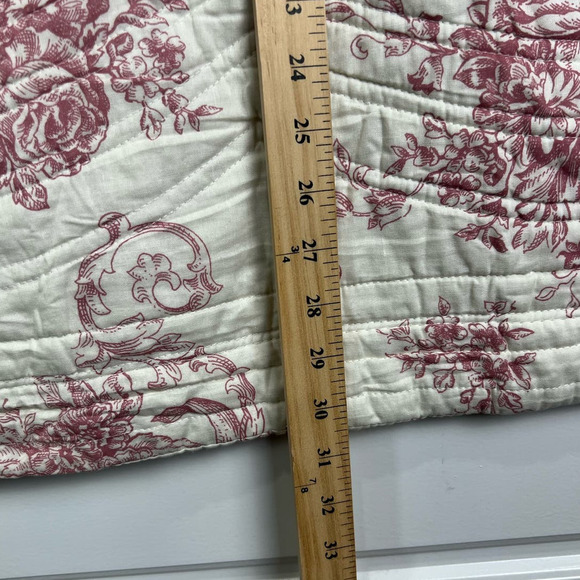 Melange Home Red Toile Embroidered Vintage French Inspired Cotton Pillow 1 Sham - Picture 7 of 10